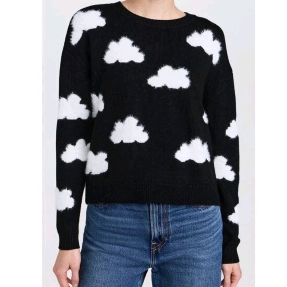 Alice Olivia Sweater Small Gleeson Fuzzy Clouds Wool Blend Cozy Knit Pullover